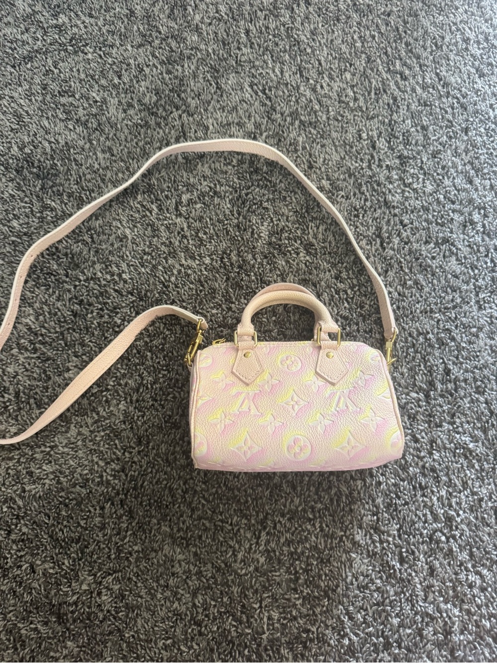 Louis Vuitton Nano Speedy Pastel Monogram Empreinte Crossbody Bag